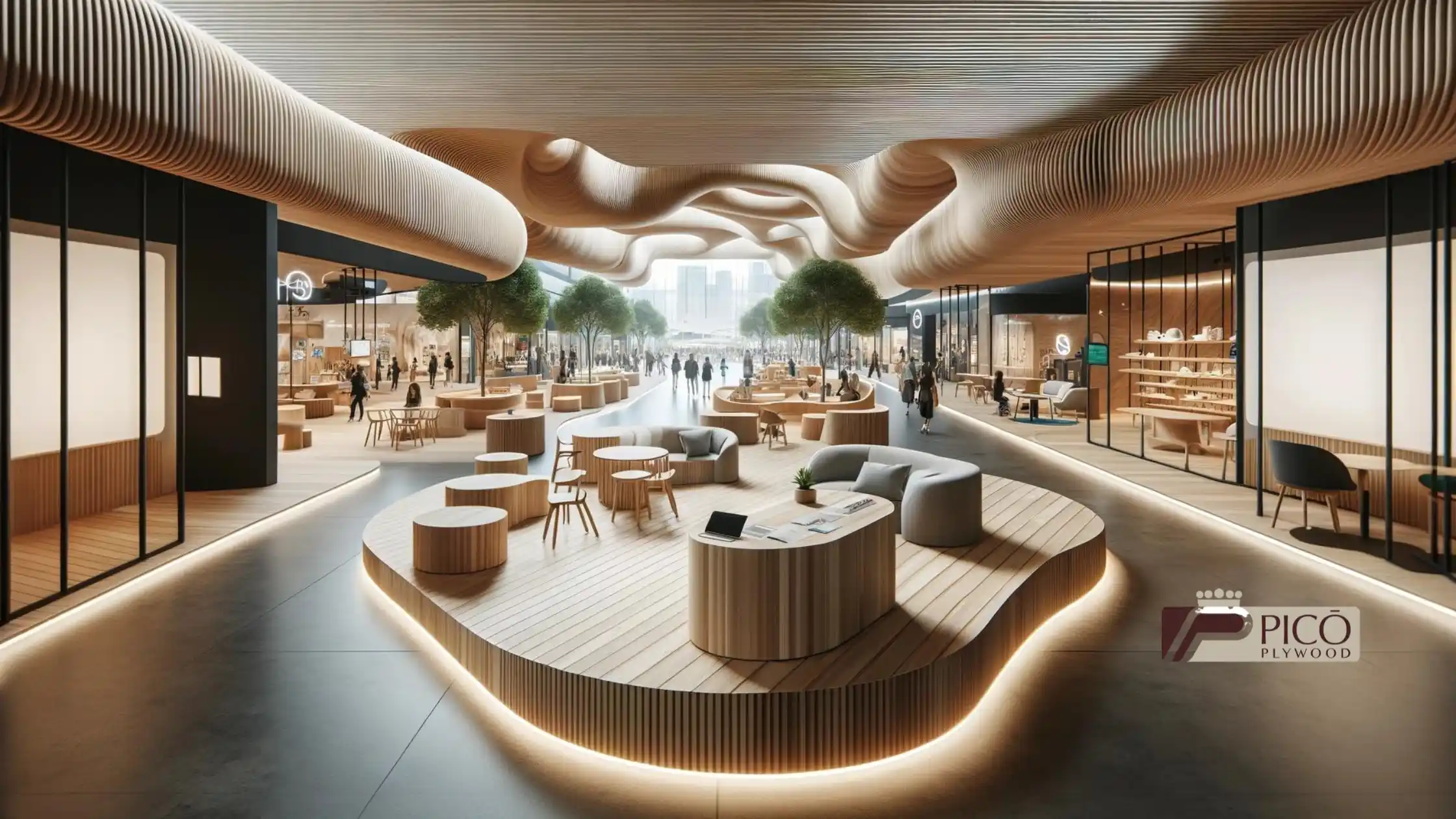 Plywood Supplier • Picó Plywood • Blog • Flexible Plywood Uses Shopping Center